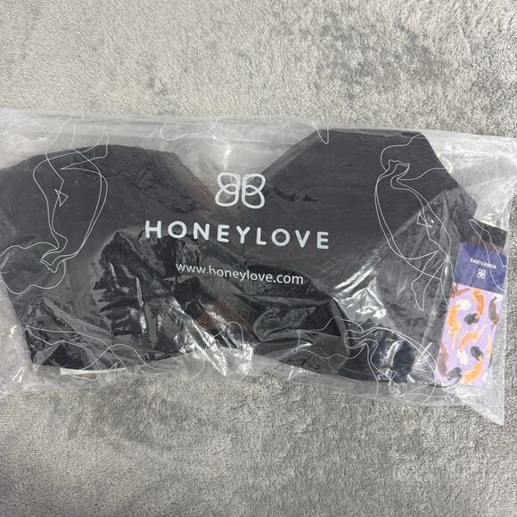 Honeylove CrossOver V Neck Bra, Black, XL - Picture 7 of 7